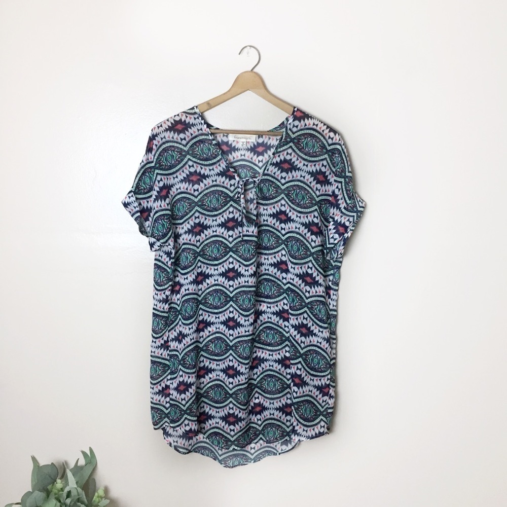 [Francesca’s] Aztec Boho Print Swim Coverup
